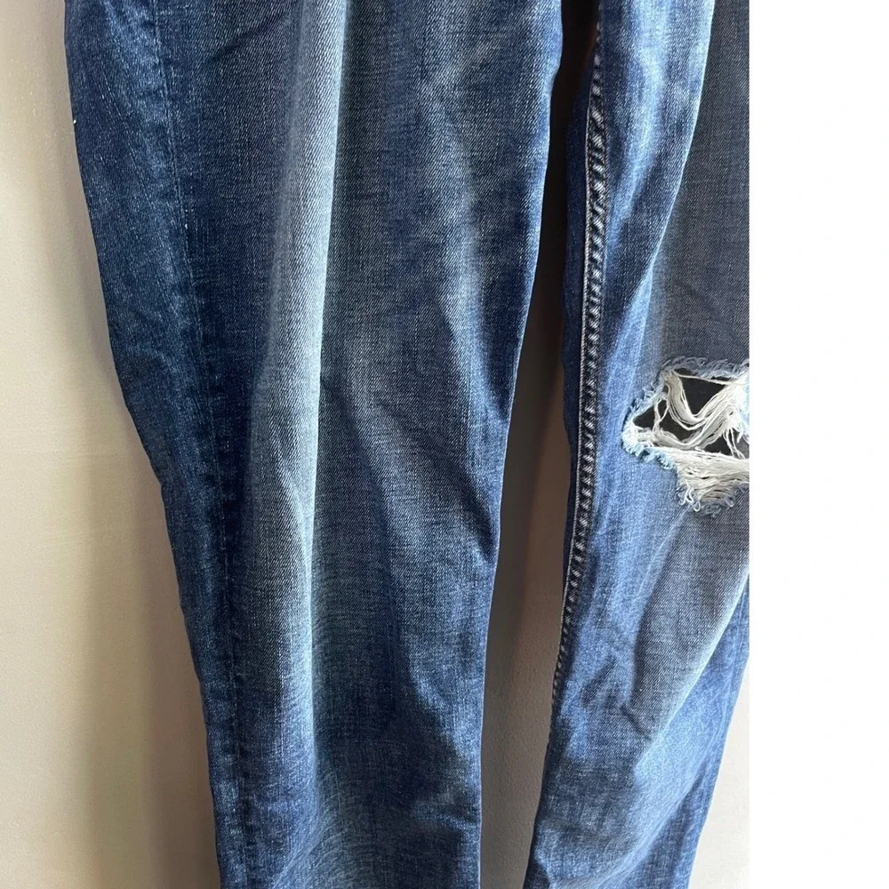 Hudson Jeans Mens 38 Distressed Blue Denim Slim Fit Ripped Knee Casual Pants